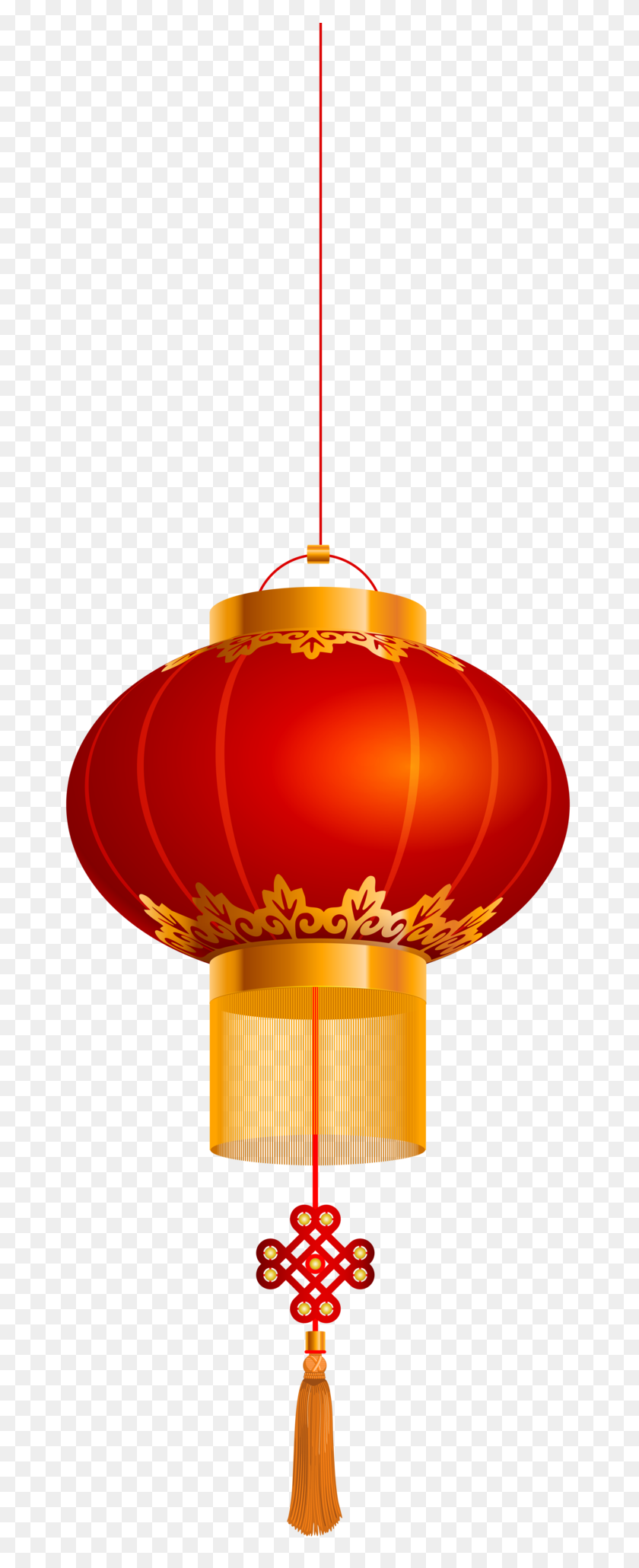 680x2000 Chinese Lantern Gold Red Png Clip Art - Red Light PNG