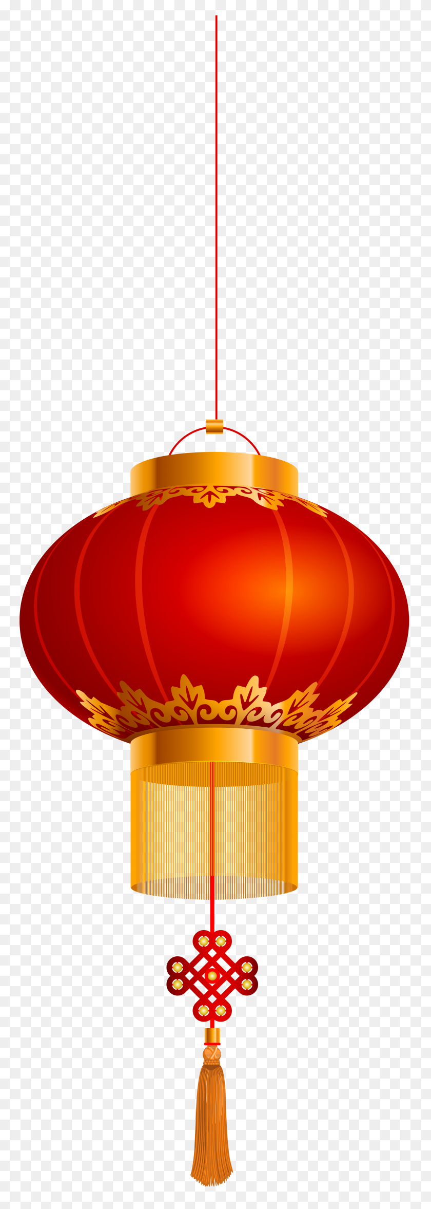 2720x8000 Chinese Lantern Gold Red Png Clip Art - Chinese Hat Clipart