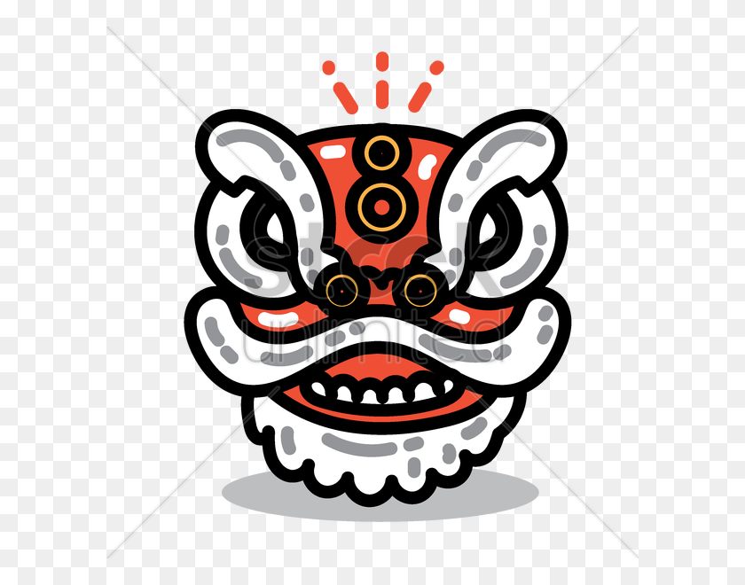 600x600 Chinese Lion Dance Head Vector Image - Lion Head PNG