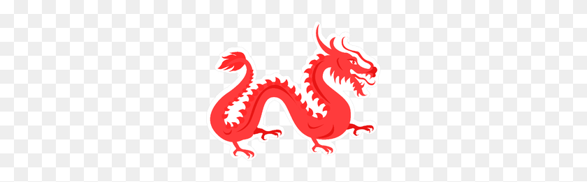250x201 Chinese Red Dragon Sticker - Red Dragon PNG
