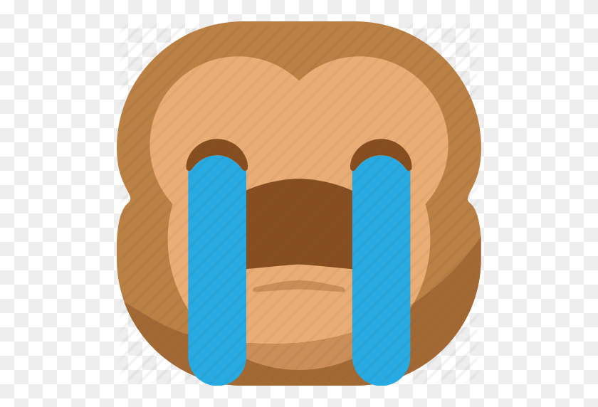 512x512 Chipms, Emoji, Emoticon, Monkey, Sad, Smiley, Tears Icon - Monkey Emoji PNG