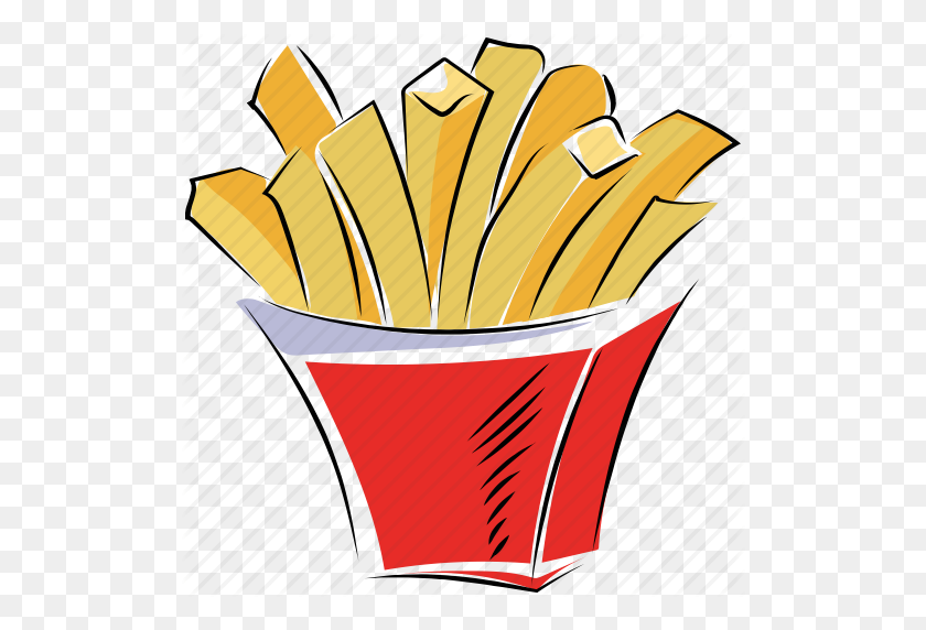Chips, Fast Food, French Fries, Fries, Junk Food, Potato Fries Icon - Potato Chips Clipart