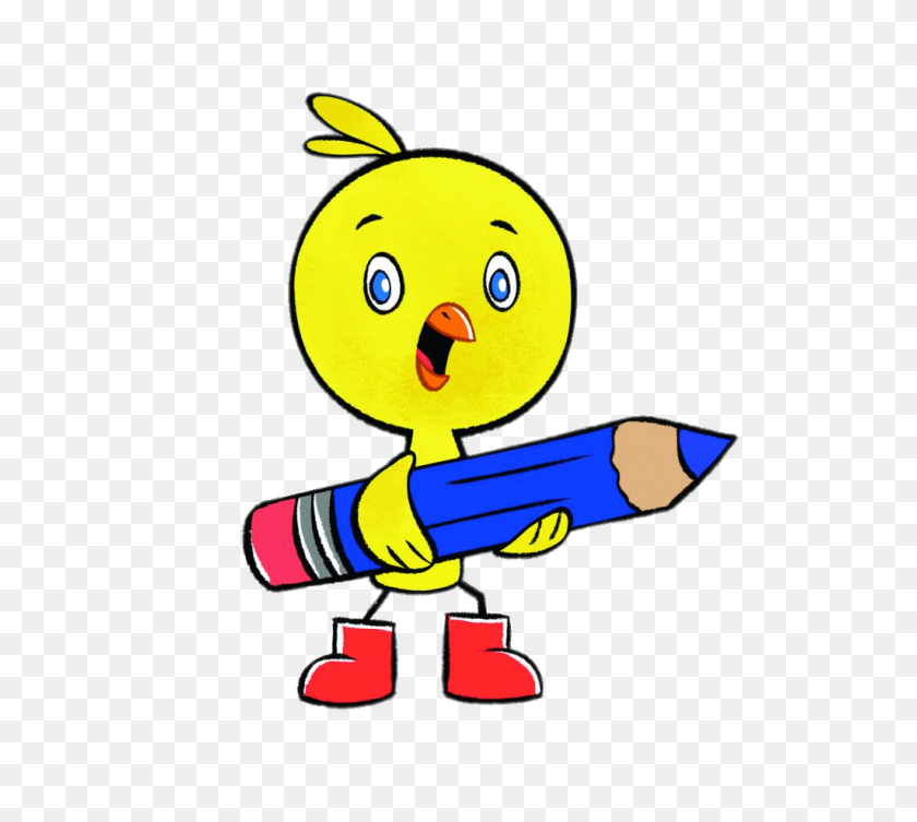 1024x910 Chirp Holding A Giant Pencil Transparent Png - Giant PNG