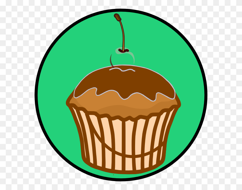 600x600 Chocoalte Frosting Cupcake Clip Arts Download - Cupcake Clipart PNG