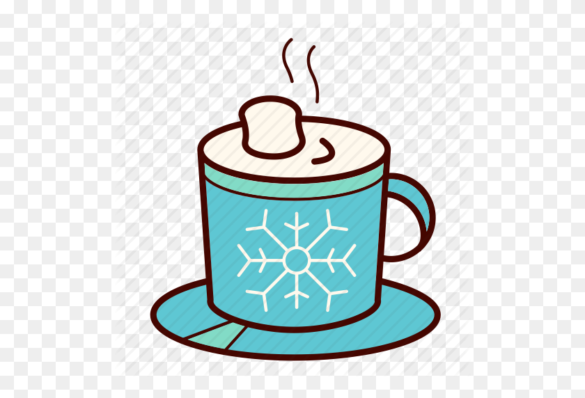 512x512 Chocolate, Christmas, Coffee, Hot, Marshmallow, Mug, Snowflake Icon - Hot Chocolate Mug Clipart