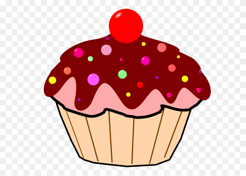 600x541 Chocolate Cupcake Clip Art - Muffin Clipart