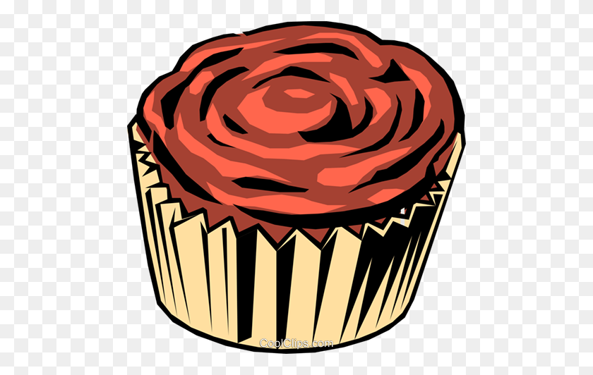 480x472 Chocolate Cupcake Royalty Free Vector Clip Art Illustration - Chocolate Cupcake Clipart