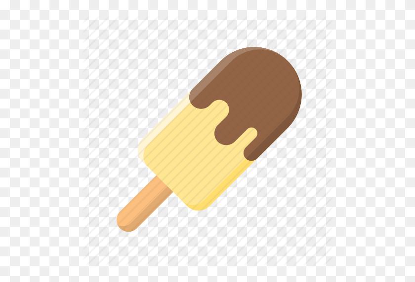 512x512 Chocolate, Dip, Ice Cream, Ice Cream Bar, Popsicle, Sweet, Vanilla - Vanilla Ice Cream PNG