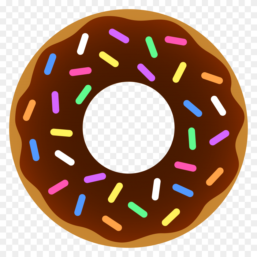 4187x4187 Chocolate Donut With Sprinkles - Chocolate Clipart Free