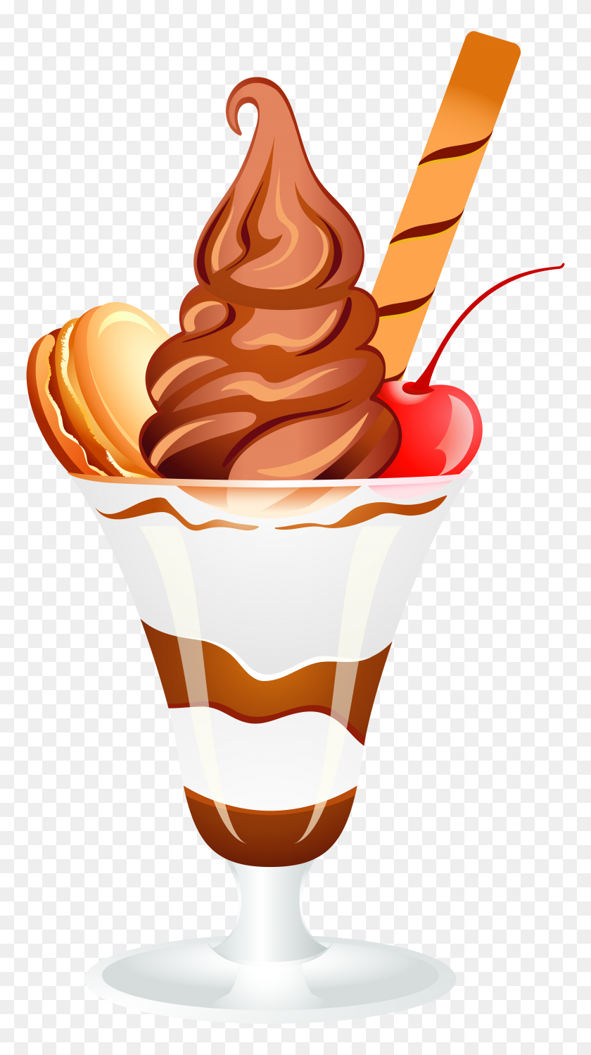 3796x7000 Chocolate Ice Cream Sundae Png Clip Art Gallery - To Serve Clipart