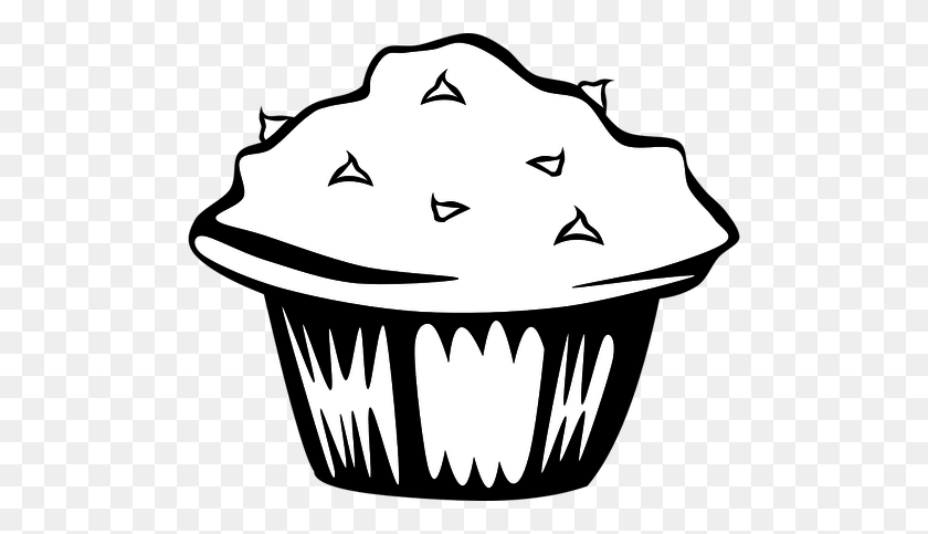 500x423 Chocolate Muffin Vector Illustration - Candy Bar Clipart Black And White