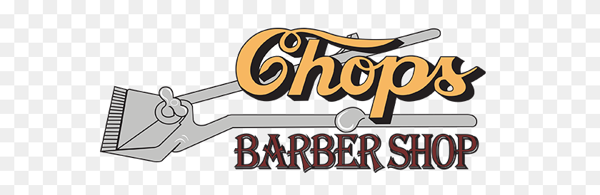 600x214 Chops Barbers - Barber Shop Logo PNG