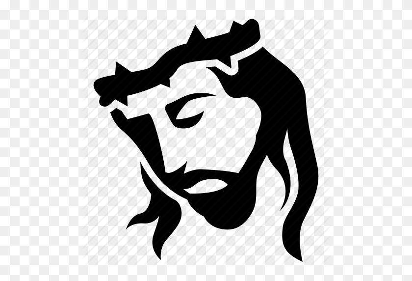 512x512 Christ, Christian, Christianity, Crown, Crucifixion, Easter, Jesus - Religious Easter Clipart Black And White