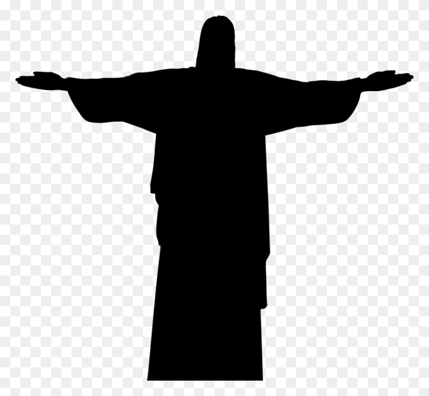 817x750 Christ The Redeemer Corcovado Statue Drawing - Jesus Silhouette Clip Art