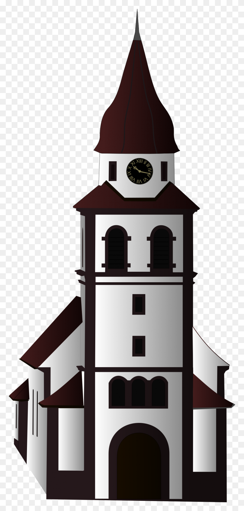 1102x2400 Christian Church Steeple Clip Art - Church Building Clipart