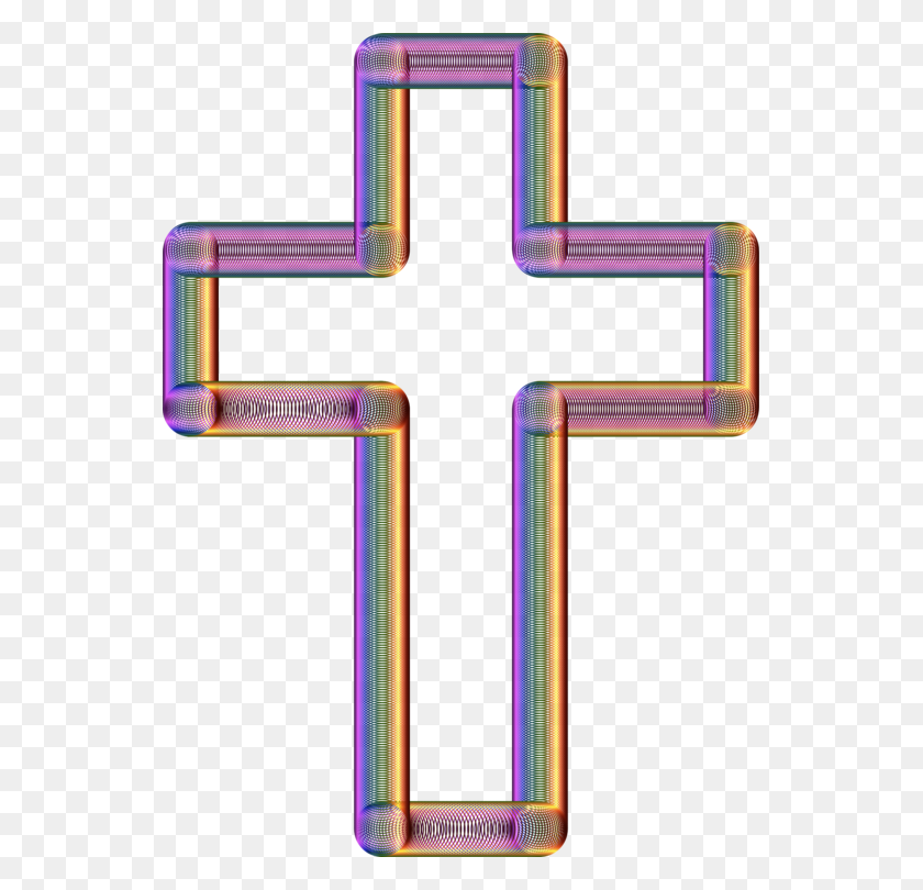543x750 Христианский Крест Скачать Силуэт С Фиолетовым Углом - Крест Христа Клипарт