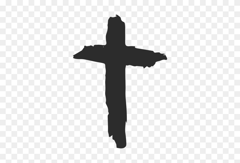 512x512 Christian Cross Hand Drawn Icon - White Cross PNG