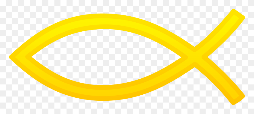6229x2540 Christian Fish Symbol Gold Clip Art - Circles Clipart Free