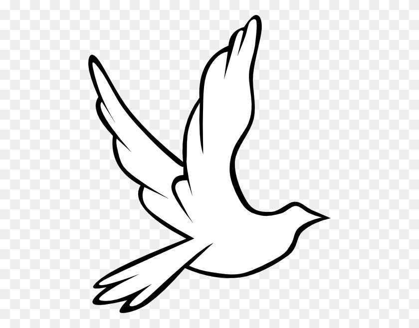486x598 Christian Symbol Black Line Art For Kids Flying Dove Clip Art - Walnut Clipart