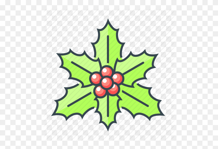 512x512 Christmas And New Year' - Christmas Holly PNG