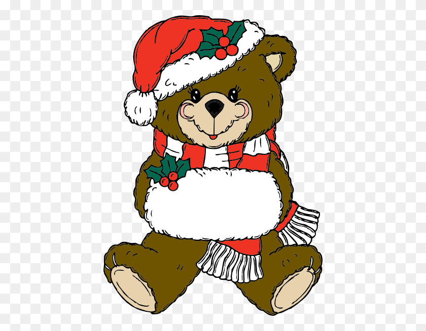 432x594 Christmas Bear Clip Art Free Vector - Free Bear Clipart