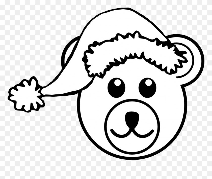 999x835 Christmas Bear Clipart Black And White, Bear Black And White Cute - Mama Bear Clipart Black And White
