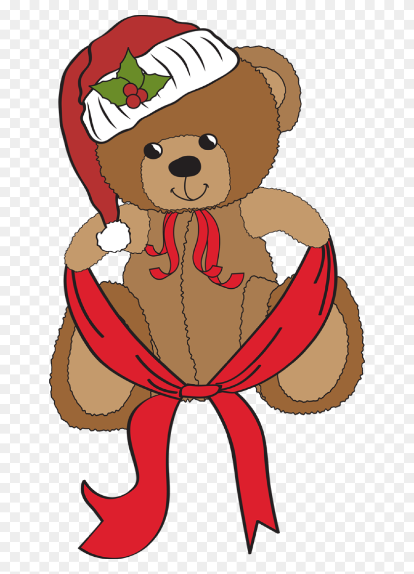 640x1105 Christmas Bear Cliparts Free Download Clip Art - Christmas Teddy Bear Clipart