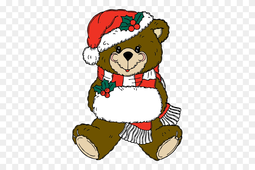 363x500 Рождественский Медведь Векторное Изображение - Плюшевый Мишка Для Пикника Клипарт