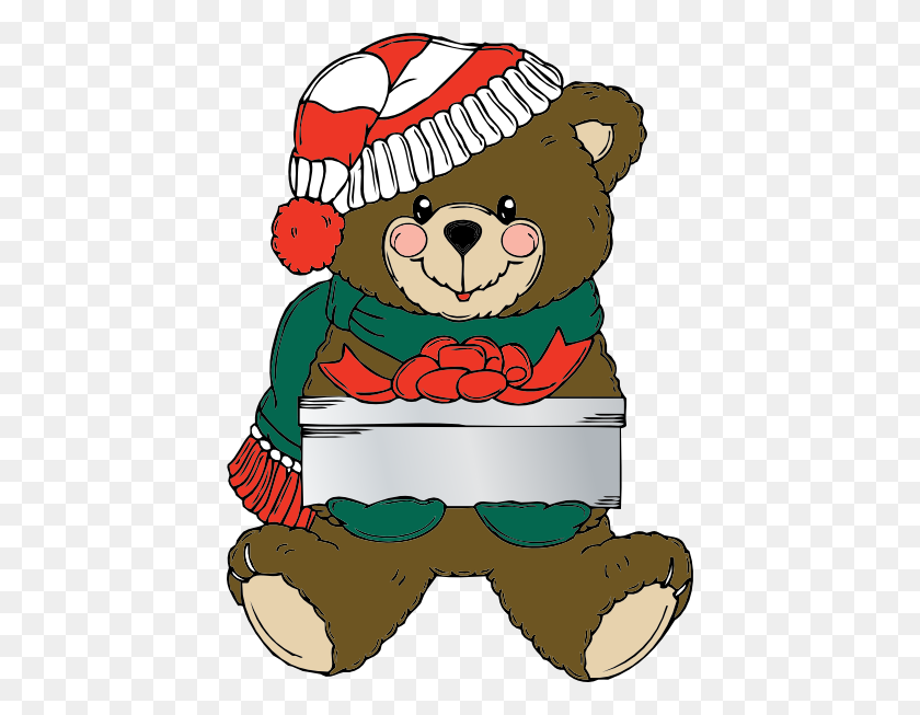 426x593 Рождественский Медведь С Настоящим Клипартом - Рождественский Плюшевый Мишка