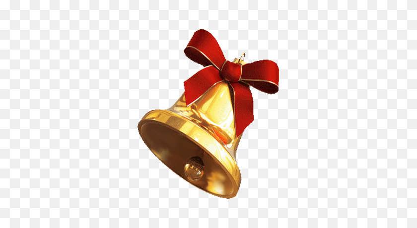 300x400 Campana De Navidad De Oro Fondo Transparente - Campanas De Navidad Png