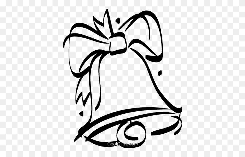 408x480 Christmas Bell Vector Png - Bell Clipart Black And White
