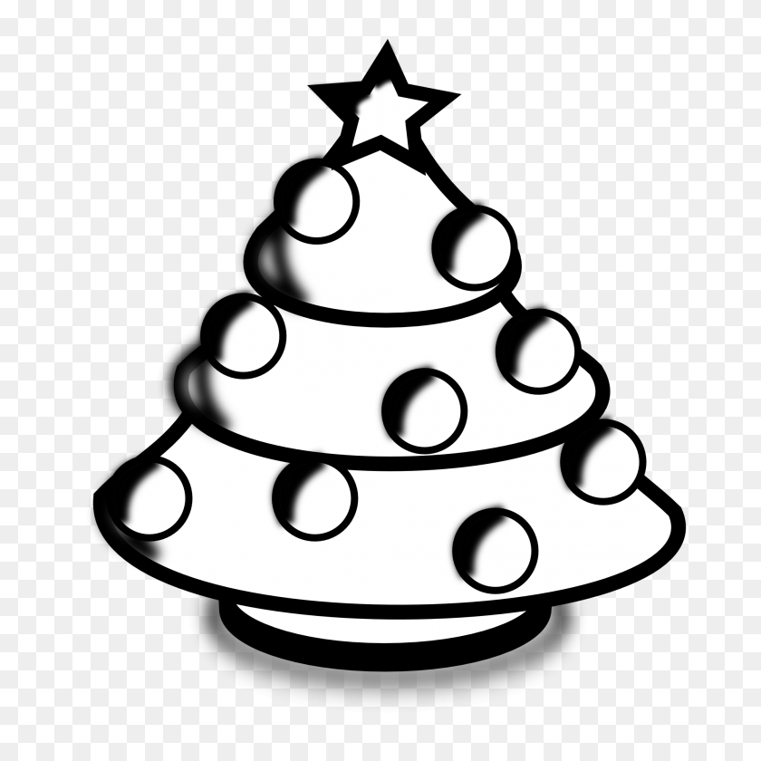 1979x1979 Christmas Black And White Tree Black And White Christmas Clipart - Holly Clipart PNG