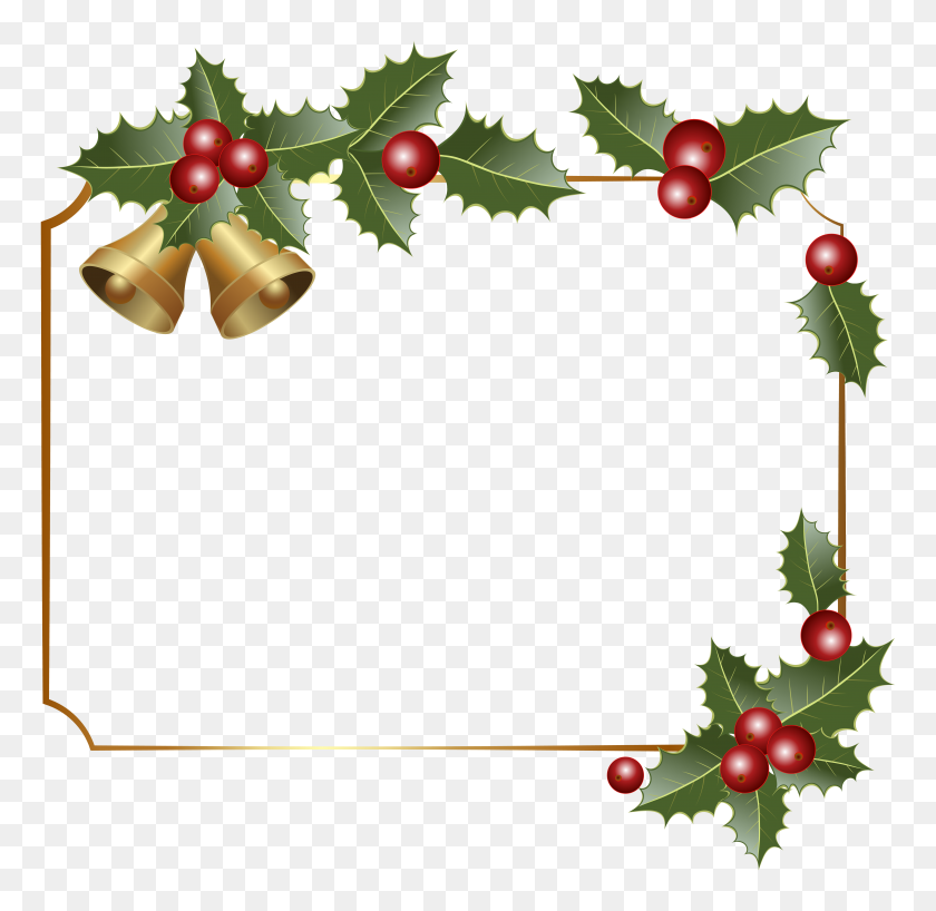 6119x5952 Christmas Border Decor With Bells Png Clipart Gallery - Holiday Border Clip Art