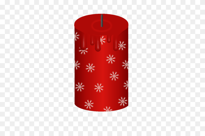 444x500 Christmas Candle - Red Snowflake Clipart