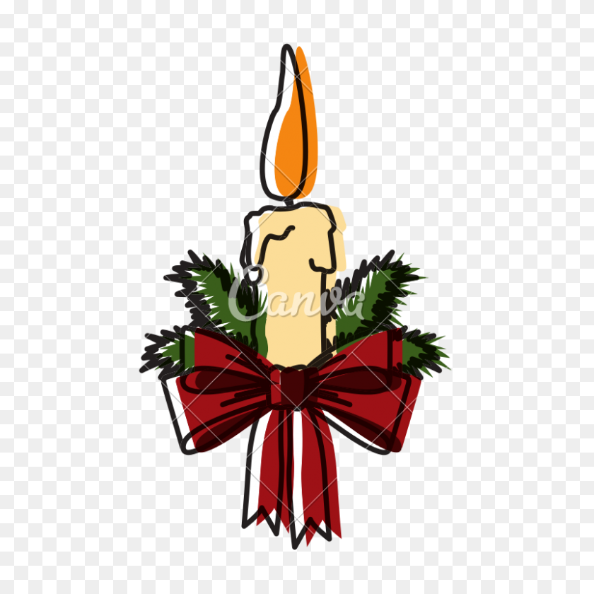 800x800 Christmas Candle Pop Art Cartoon - Cinnamon Stick Clipart