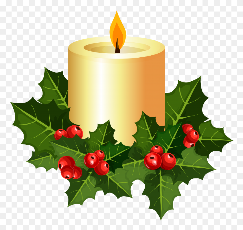 8000x7570 Christmas Candle Transparent Png Clip - Christmas Candle Clipart
