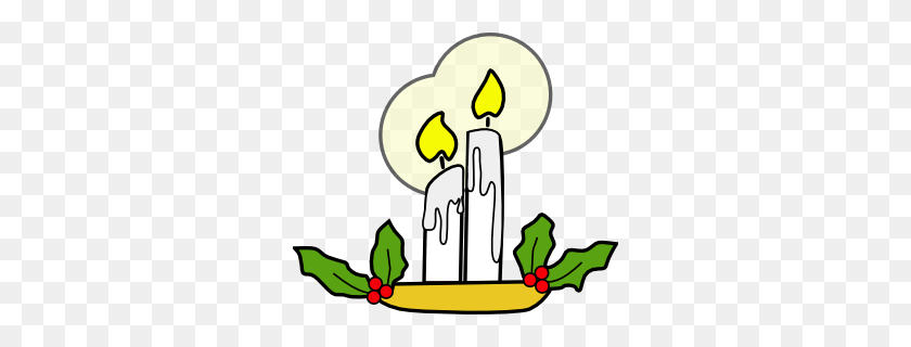 300x260 Christmas Candles Clip Art Free Vector - Candle Clip Art Free