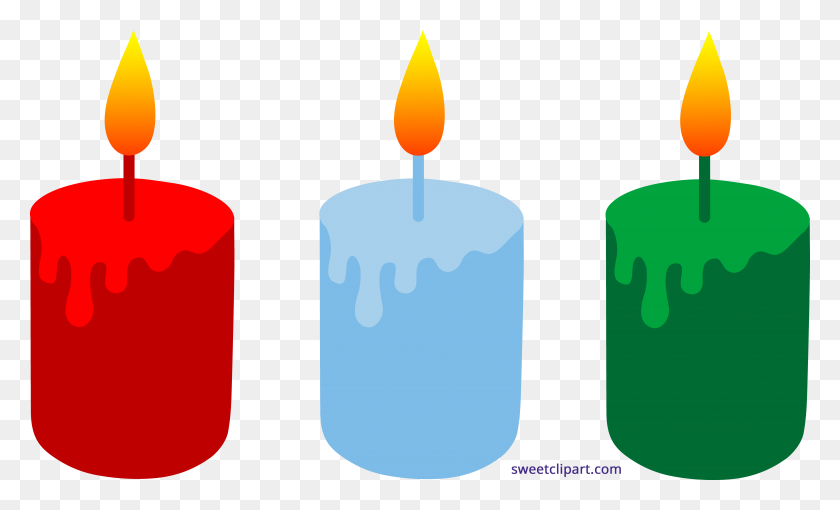 5874x3389 Christmas Candles Trio Clipart - Christmas Candle Clipart