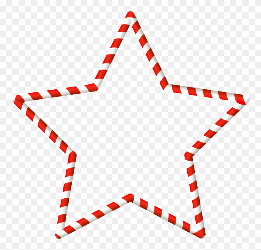 8000x7627 Christmas Candy Cane Star Border Clip Art Gallery - Stars Clipart On Transparent Background