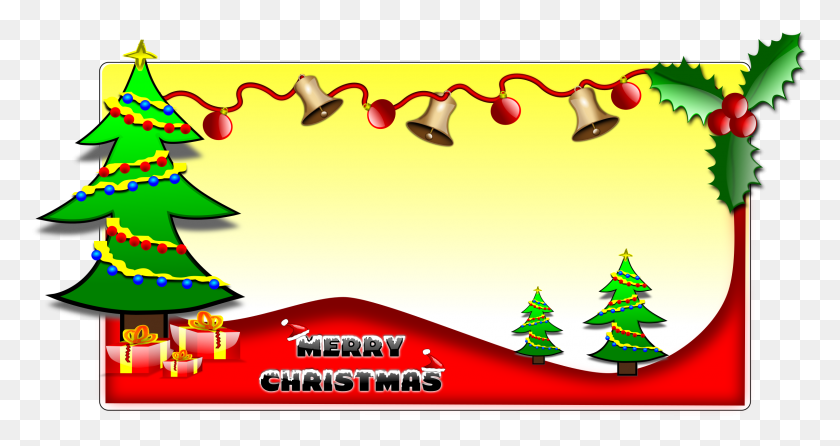 2400x1189 Christmas Card Word Cloud Tree Design Handmade Clipart - Christmas Word Clipart