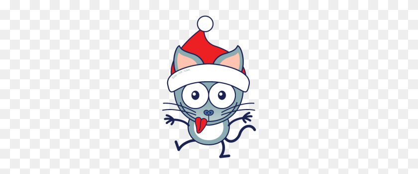 190x291 Gato De Navidad Con Sombrero De Santa - Gato En El Sombrero Png