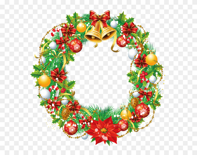 599x600 Christmas Christmas - Rustic Wreath Clipart