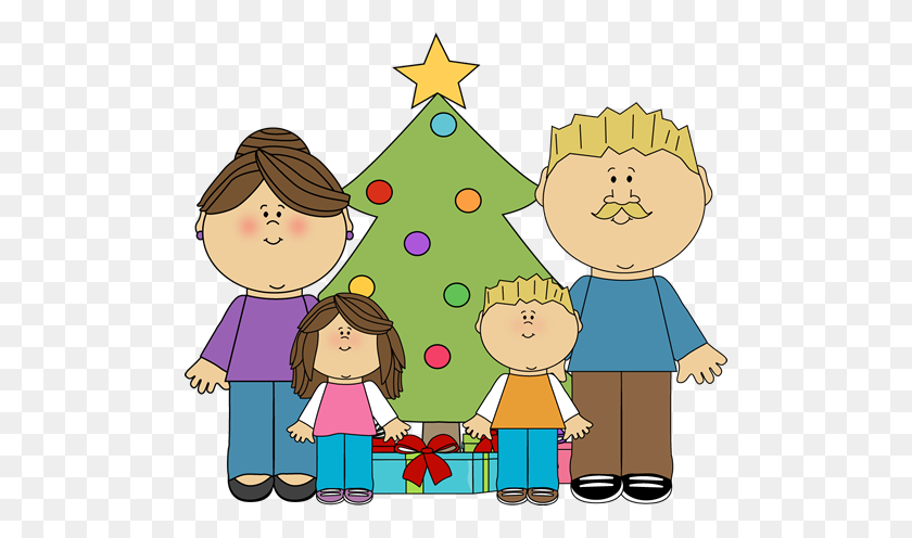 500x436 Christmas Clip Art Family - Family Clipart Free