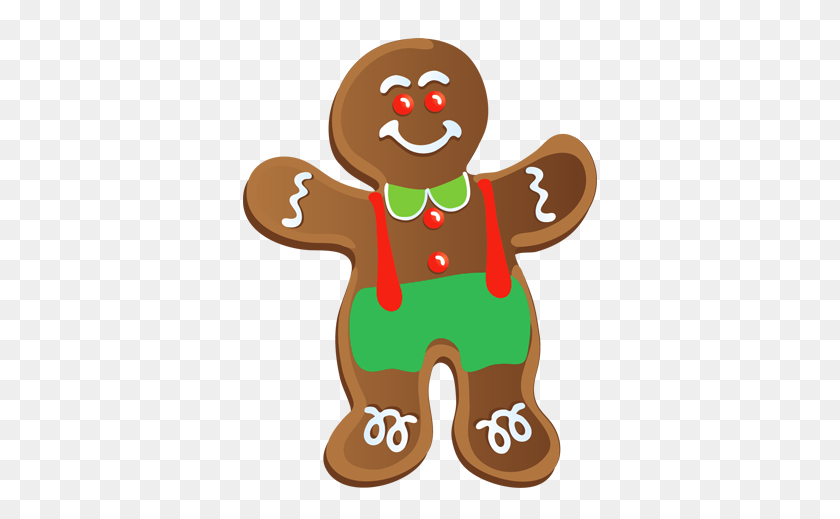 360x459 Christmas Clip Art Gingerbread Man - Country Christmas Clipart