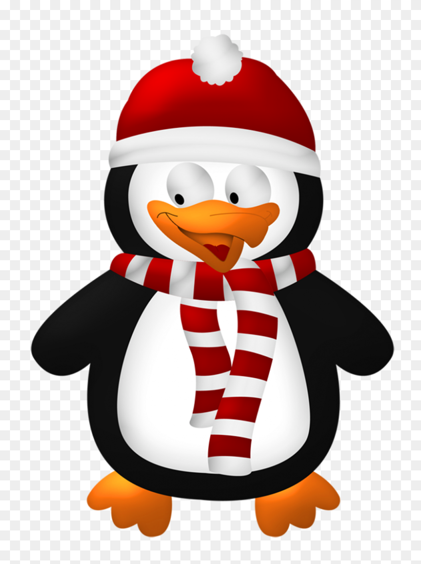 800x1095 Imágenes Prediseñadas De Navidad Pingüino - Pingüino Clipart Png