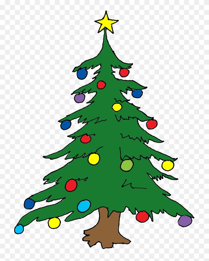1872x2377 Рождественские Картинки Санта За Христом - Вечнозеленое Дерево Клипарт Черный И Белый