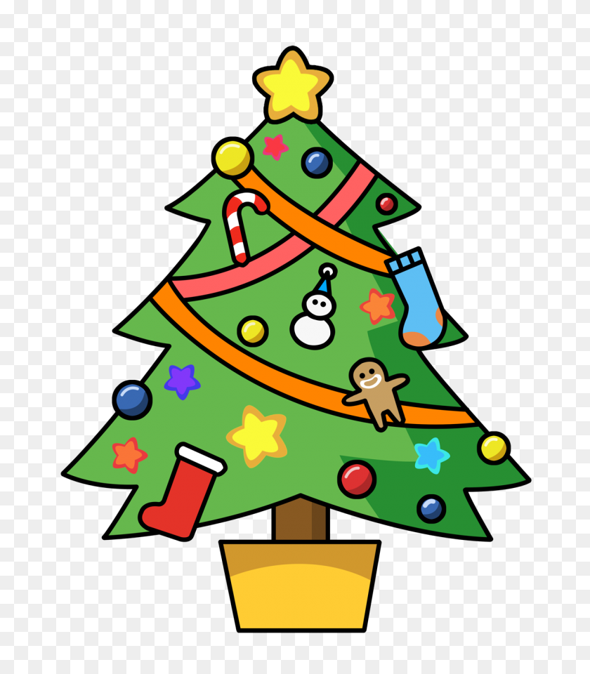 1200x1386 Christmas Clipart - Tree With Snow Clipart