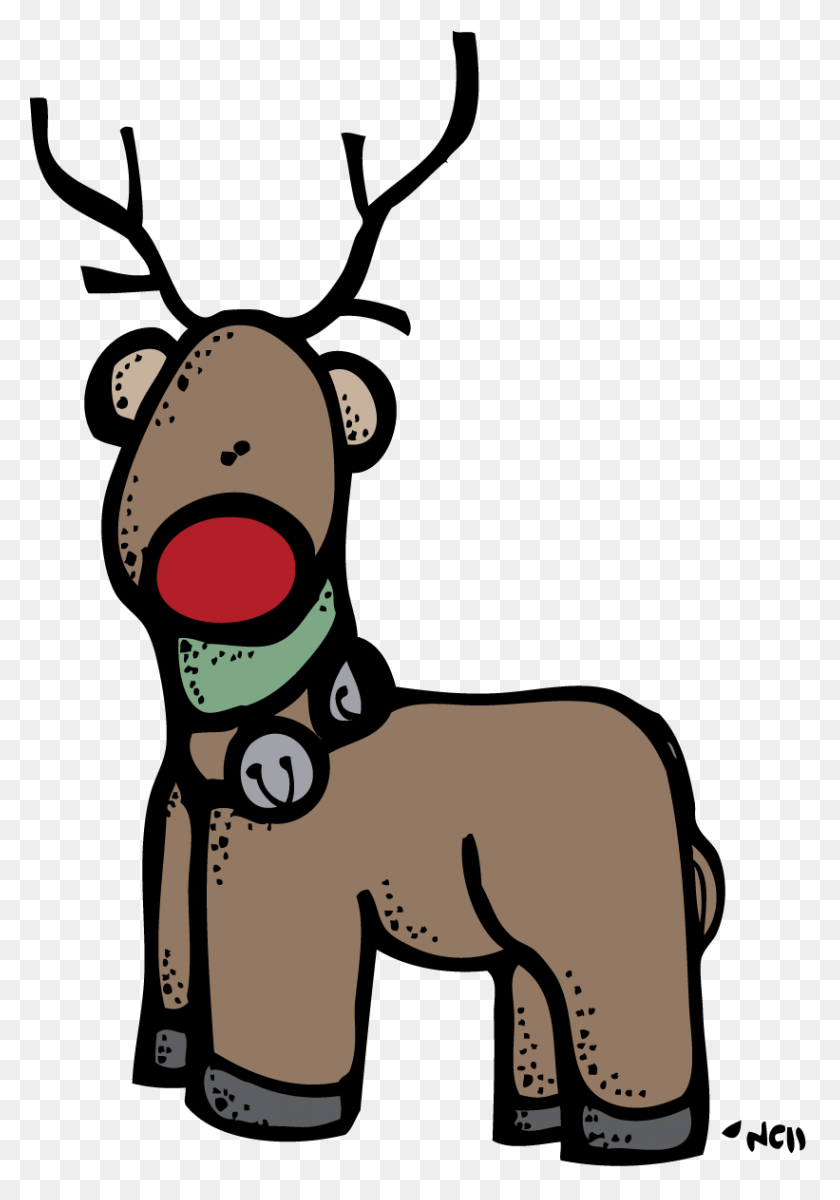821x1200 Christmas Clipart - Cute Deer Clipart