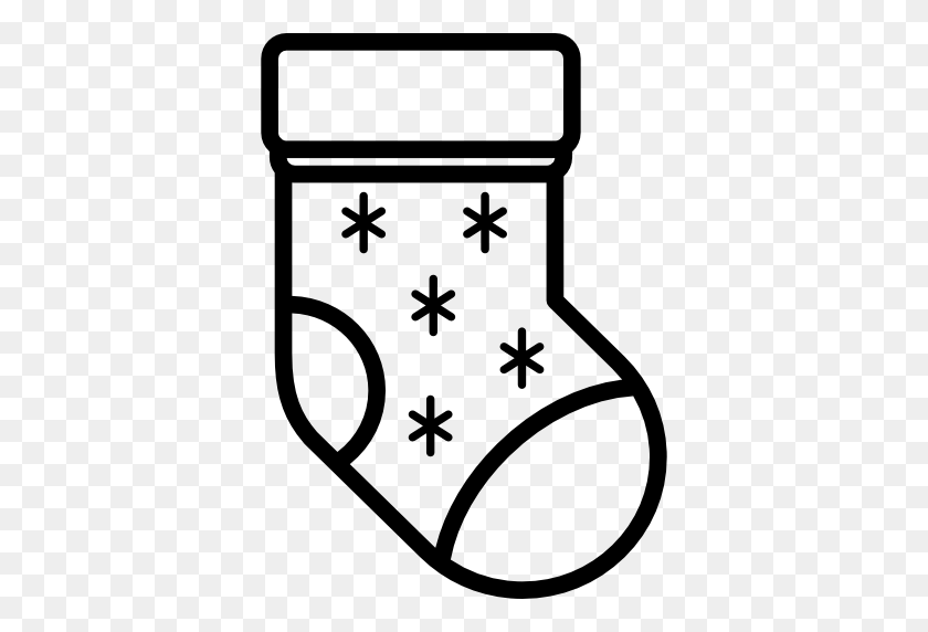 512x512 Christmas, Clothes, Clothing, Fashion, Garment, Christmas Sock Icon - Socks Clipart Black And White