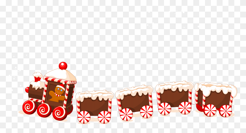 3118x1584 Christmas Cookies Train Png Clipart - Train PNG